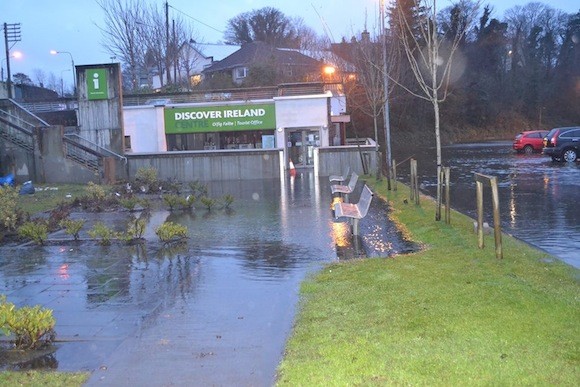 The tourist office in Donegal Town was in danger of being flooded this morning. Pic by Rory O'Donnell.