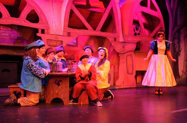 Snow White and the Seven Dwarfs pictured during dress rehearsal for the Letterkenny Pantomime Production of the show which runs for a week at An Grianan Theatre, Letterkenny