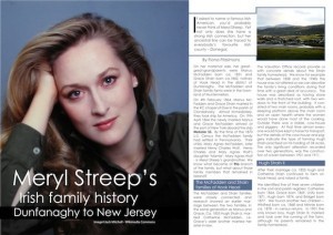 Meryl Streep's Irish family history was uncovered last week.