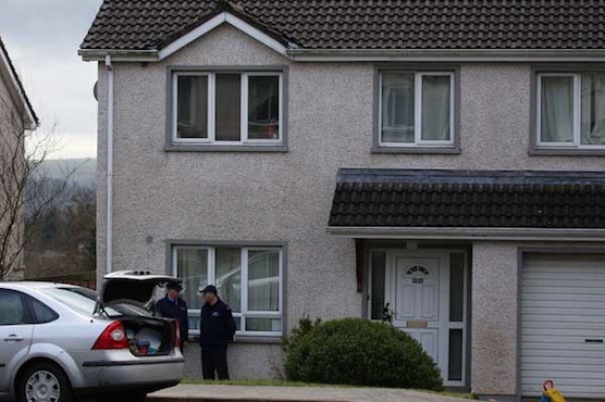 GardaI outside the home of the late Dean Lafferty at Admiran Park in Stranorlar yesterday. (NWNewsPix)