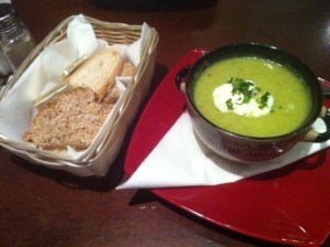 The surprisingly stunning pea and ham soup.