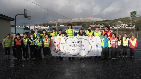 Pupils from Niall Mor walking back to happiness!