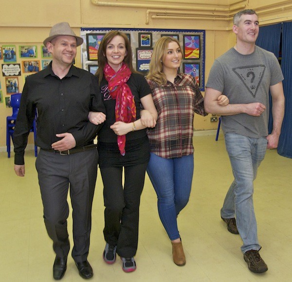 Giles Murray (Nathan Detroit), Maria Rushe (Miss Adelaide), Julianna Ayton (Sarah Brown) and Mark Leonard (Sky Masterson) who play the lead roles in the forthcoming production of Guys and Dolls in An Grianán Theatre from March 4-8.