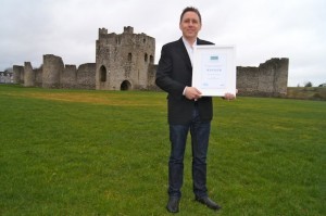 Proud Ballybofey man Paul with his award.