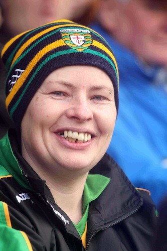 This Donegal fan is all smiles at the end of the game.