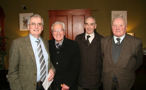 Aidan with former County Engineer Jimmy McShane and retired colleagues Tom Bradley and Henry Richie at his recent retirement function in the Courthouse Lifford.