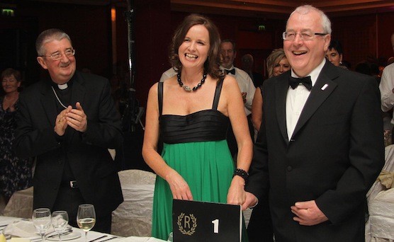 Archbishop of Dublin Diarmuid Martin with Liam and Anne Ui Chuinneagain at the Donegal Person of the Year function in Dublin on Saturday night.