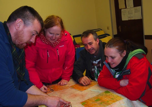 Scout leaders getting in some mapping practise.