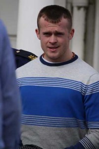 Danny Connors is led away from Letterkenny Courthouse.  (NW Newspix)