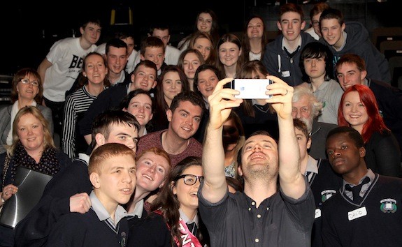 Selfie... by Paddy McKenna, 2FM with students from Pobalscoil na Tríonóide, Youghal after their presentation at the Beo finals.
