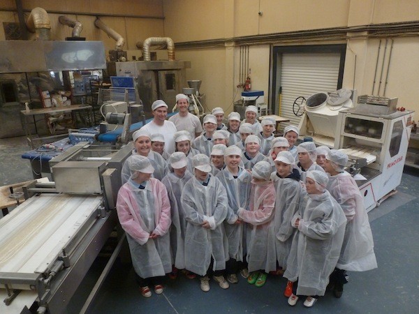 The students visiting O'Donnell's Bakery.