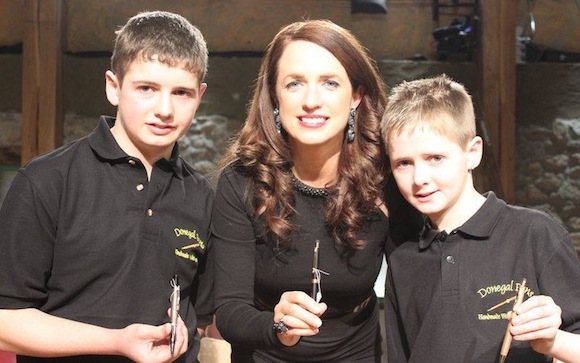 The Donegal Pen boys with Ramona from Dragon's Den.