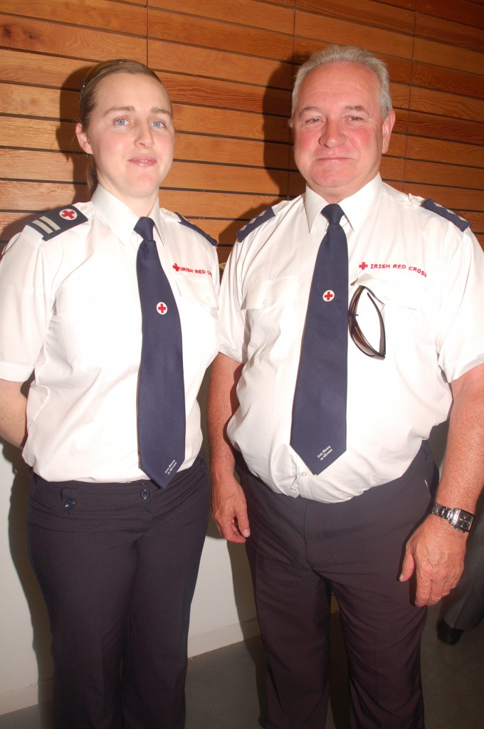 Red Cross staff at the North West 10k Civic Reception in the Letterkenny Public Services Centre last night. 