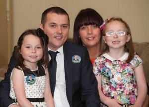 Cllr Martin McDermott with his family