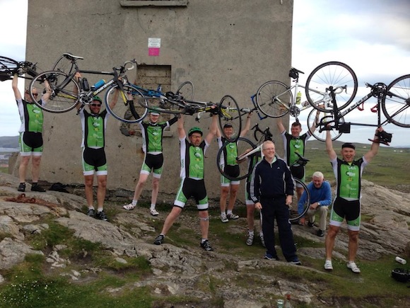 The An Post Letterkenny boys are 'wheely' happy to have the cycle over them!