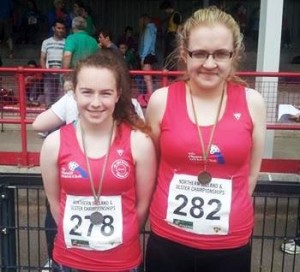 Chloe Masterson and Clara Herron Hammer medal winners at Ulster/ANI c/ships in Antrim