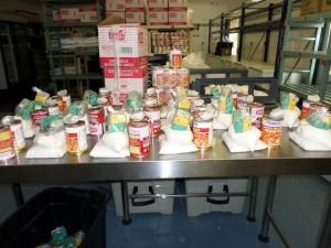 Some of the food produce brought by the volunteers.