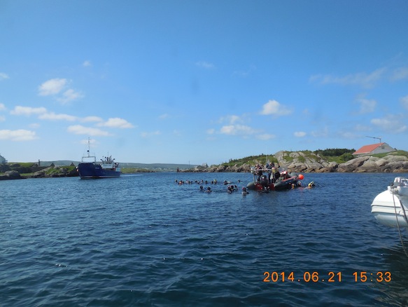 Aranmore Fin Swim, preparing to enter the Black Hole.