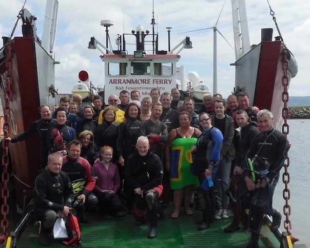 Aranmore Fin Swimmers departing Burtonport slipway.