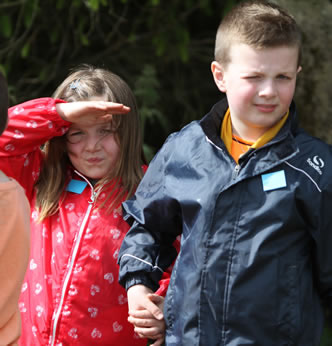 19th Donegal (Lifford) Beaver Scout Kyle Keys looking afeter his younger sister during the Errigal Scout County Beaver Scout Camp.  ((c) North West Newspix)