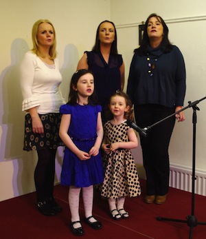 Clann Mhic Ruairí sing at the launch of the festival