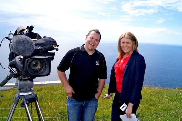 Shane Wallace of Wallace Media with presenter Andrea Gilligan. 