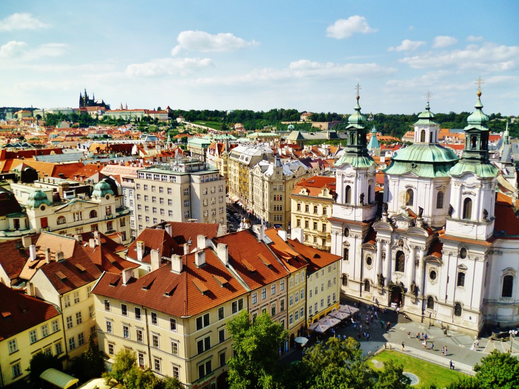 St. Nicholas Church (left) and Prague Castle District in the background copy