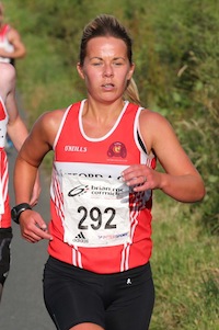 irst home in the Senior Womens race was Claire Mc Guigan of Lifford AC. Pic.: Gary Foy