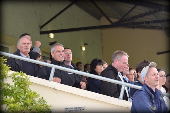 Paul gets behind his team St Michaels in Glenswilly last night. Pictures courtesy and copyright of Geraldine Diver.