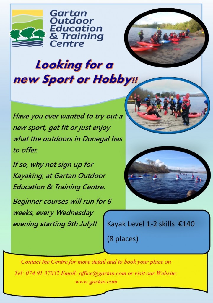 Kayak Course flyer 9th July