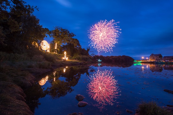 Clive Wasson's stunning fireworks photo over the River Lennon in Ramelton last night.