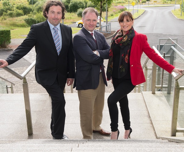 Michael Margey, Head of School of Business LYIT with Shane Magee, Operations Manager at Errigal Seafood and Sarah Meehan who works with Donegal Tourism. Photo Clive Wasson.