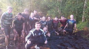 Danny O'Carroll pictured with his Lagan Harps Squad during pre-season, is organizing a fundraiser in aid of the club's new pitch development. 