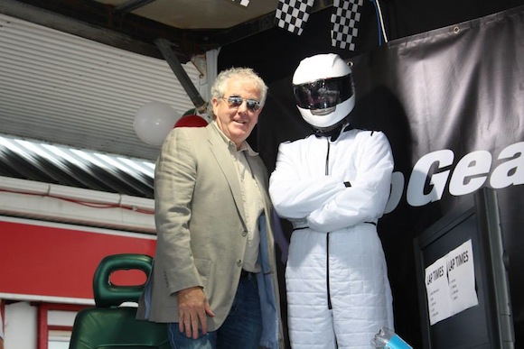Clarkson and the Stig pose for photos.
