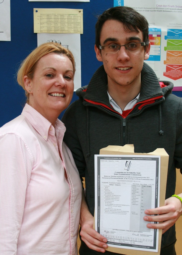 Crana College student Matthew Molloy pictured with his proud mum Jacqueline. 