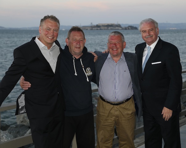 Pictured enjoying the sites of San Francisco from left to right are: Dermot Griffin, National Lottery Chief Executive; Terence O’Gorman and his brother Francis O’Gorman from Bundoran; Marty Whelan, Winning Streak TV Gameshow host.     