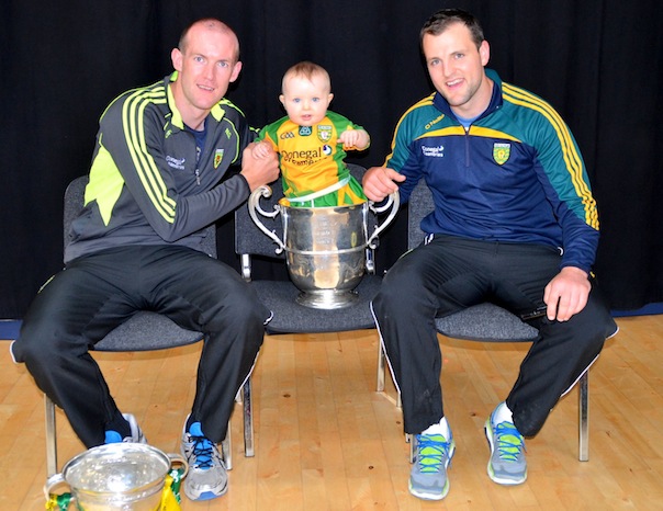This little fella know the cup is in safe hands with Neil and Michael. ALL PICS BY KIND PERMISSION OF GERALDINE DVER.