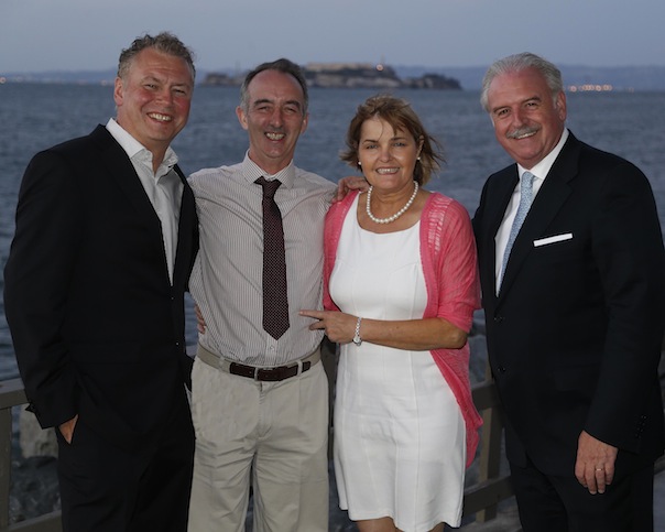 Pictured from left to right are: Dermot Griffin, National Lottery Chief Executive; Liam & Martina Kelly from Killygordon and Marty Whelan, Winning Streak TV Gameshow host.  