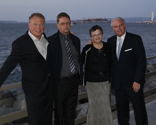 Pictured enjoying the sites of San Francisco from left to right are: Dermot Griffin, National Lottery Chief Executive; William & Mary Lucas from Killygordon; Marty Whelan, Winning Streak TV Gameshow host. 