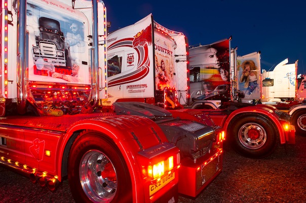 Custom paint in the night time light display at the North West Truck Festival on Saturday evening last.  Photo- Clive Wasson