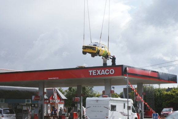 The escort is placed on top of the Dry Arch service station today.