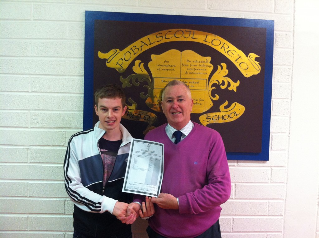 Padraic Ferry and Principal Andrew Kelly. 