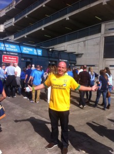 Charles outside Croke Park before the All-Ireland semi-final victory with Dublin. 