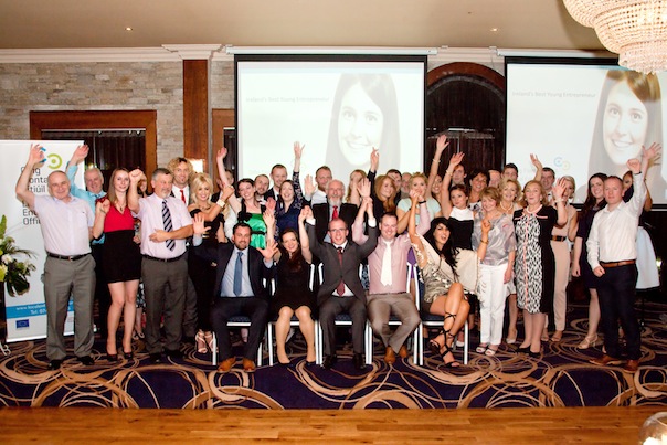 Group of IBYE at awards ceremony in Donegal: 15 finalists of the Donegal stage of Ireland's Best Young Entrepreneur with their family, friends and supporters at Wednesday evenings Gala Award Ceremony in Silver Tassie Hotel, Letterkenny.
