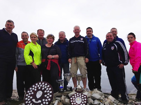 Parents and supporters up Errigal.