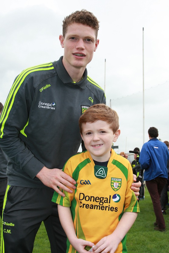 Darra Patton with Kealan Morrison from the minor team pictured at the signing in Ballybofey