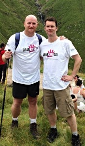 Michael with Celtic soccer legend and cancer battler John Hartson.