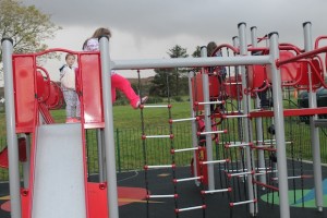 Children try out the new Equipment