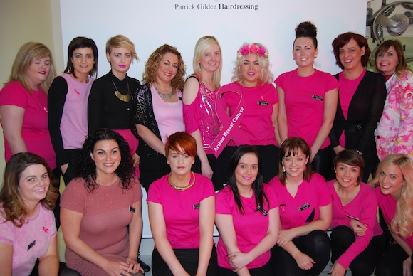 All the ladies form Patrick Gildea Hairdressing Salon certainly look pretty in pink!
