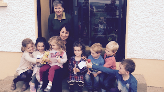 Anna, Connie, Beth, Eimear, Sean, Luke, Michael. All young Sweeneys'.  Also included in the photo are Emma Bulugn and Mary Sweeney aka Nana Mary! 